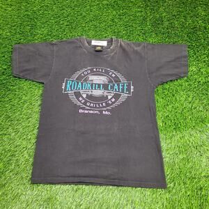 Vintage Roadkill Cafe Shirt Large 21x26 Faded-Black Branson